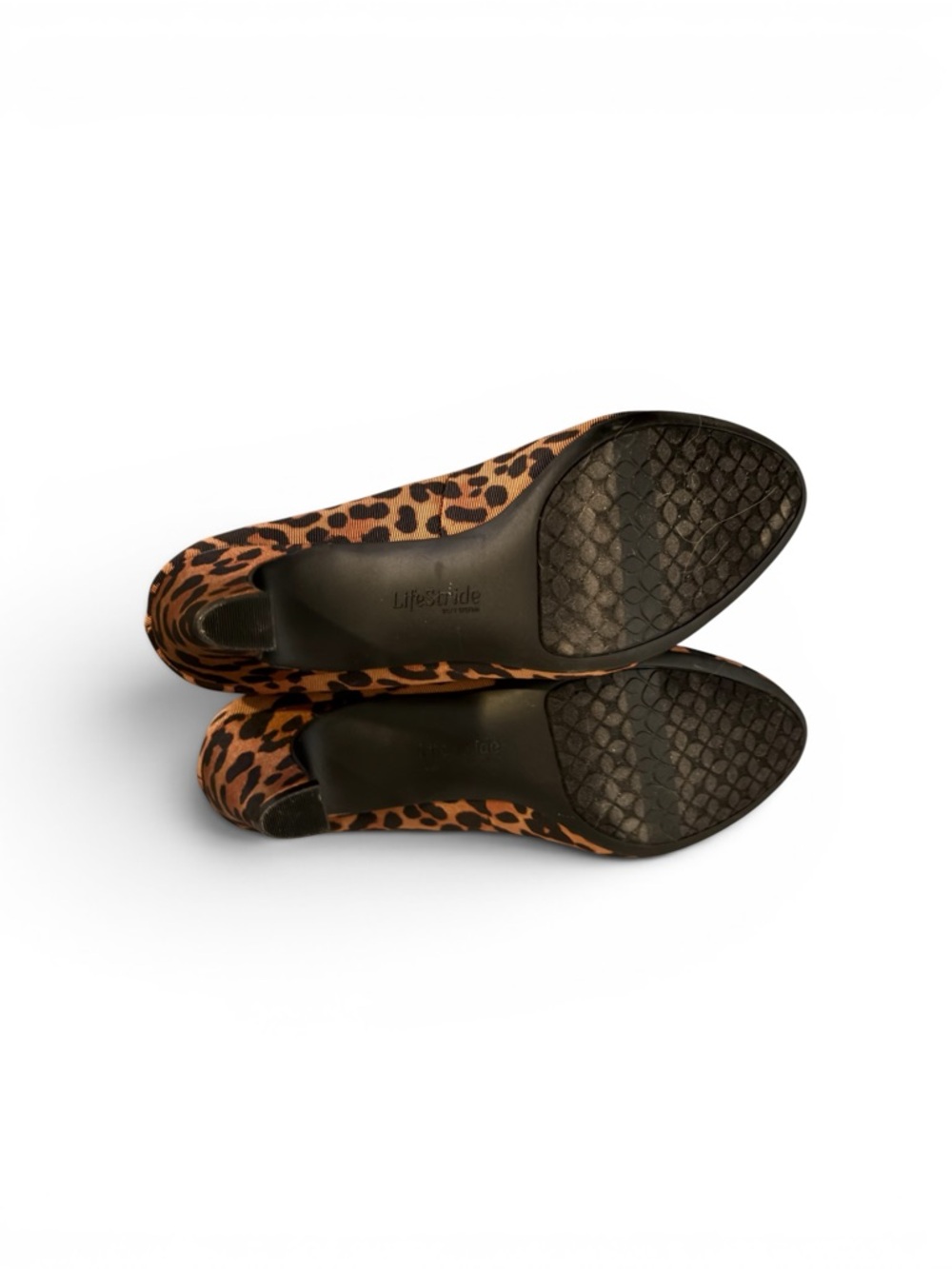 Life Stride Leopard Print Mid Heel Pumps - Brown & Black - Picture 8 of 9